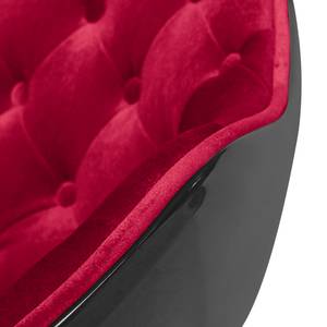 Fauteuil Apia geweven stof - zwart/rood