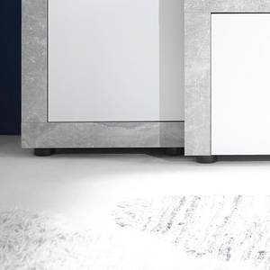 Wohnwand Bibala (4-teilig) Inkl. Beleuchtung - Weiß / Beton Dekor