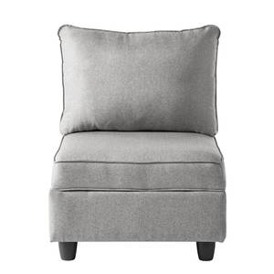 Repose-pieds avec coussin Lavara Tissu - Gris clair