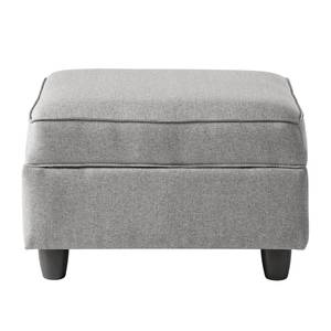 Repose-pieds avec coussin Lavara Tissu - Gris clair