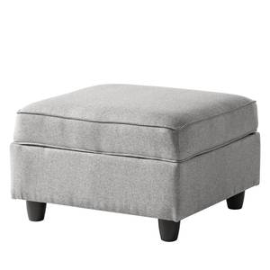 Repose-pieds avec coussin Lavara Tissu - Gris clair