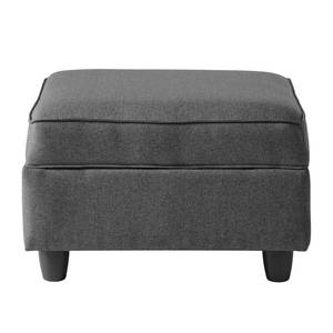 Repose-pieds avec coussin Lavara Tissu - Gris foncé