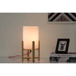 Tafellamp Nuku Textielmix/gestructureerd essenhout - 1 lichtbron