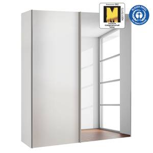 Schwebetürenschrank Budget Polarweiß - 175 cm - 1 Spiegel - Polarweiß - 175 x 48 cm - 1 Spiegeltür