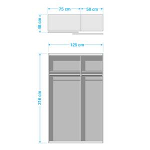 Armoire à portes coulissantes Budget Chêne Sonoma - 125 cm - Imitation chêne de Sonoma - 125 x 48 cm - Sans portes miroir