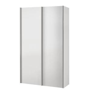 Schwebetürenschrank Budget Polarweiß - 125 cm - Polarweiß - 125 x 48 cm - Ohne Spiegeltür/-en