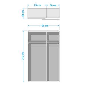 Armoire à portes coulissantes Budget Blanc polaire - 125 cm - Blanc polaire - 125 x 48 cm - Sans portes miroir