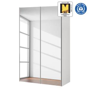 Schwebetürenschrank Budget Polarweiß - 125 cm - 2 Spiegel - Polarweiß - 125 x 68 cm - 2 Spiegeltüren