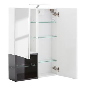 Armoire à miroir Toronto Avec éclairage - Blanc / Noir - Blanc / Noir