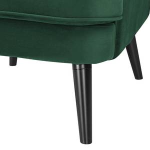 Fauteuil bergère Limeri II Velours - Velours Criada: Vert foncé - Sans repose-pieds