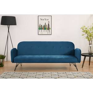 Schlafsofa Patan Samt - Marineblau