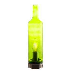 Lampe Bottle Verre / Fer - 1 ampoule - Vert clair brillant