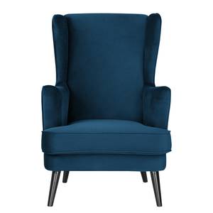 Fauteuil bergère Limeri II Velours - Velours Criada: Bleu marine - Sans repose-pieds