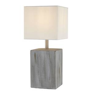 Tafellamp Sea textielmix/ijzer - 1 lichtbron - Wit/grijs - 17 x 35 x 16 cm