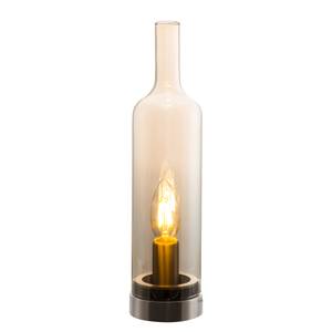 Tafellamp Bottle glas/ijzer - 1 lichtbron - Hoogglans macchiato