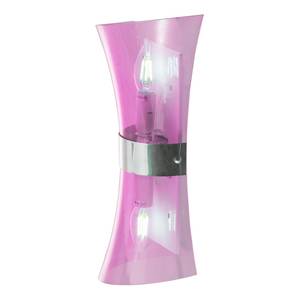 Wandleuchte Austin Glas / Eisen - 2-flammig - Fuchsia