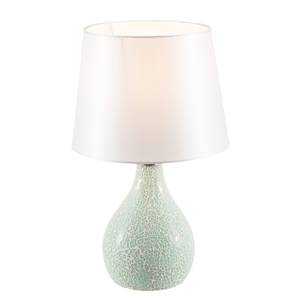 Lampe Susa Tissu mélangé / Céramique - 1 ampoule - Blanc / Verre menthe