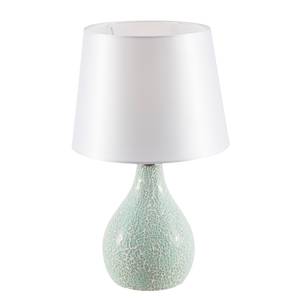 Lampe Susa Tissu mélangé / Céramique - 1 ampoule - Blanc / Verre menthe