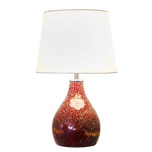 Tafellamp Susa textielmix/keramiek - 1 lichtbron - Wit/rood