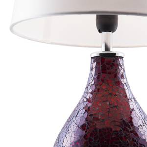 Tafellamp Susa textielmix/keramiek - 1 lichtbron - Wit/rood