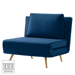 Fauteuil convertible Empoli Velours - Bleu foncé