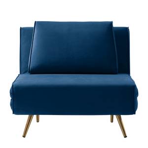 Slaapfauteuil Empoli fluweel - Donkerblauw