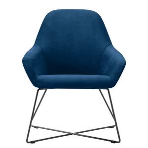 Fauteuil Kashar fluweel - Donkerblauw