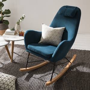 Rocking chair Harpster Tissu - Bleu marine