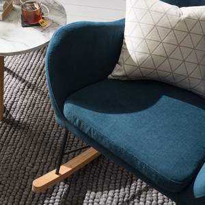 Rocking chair Harpster Tissu - Bleu marine