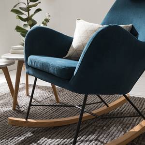 Rocking chair Harpster Tissu - Bleu marine