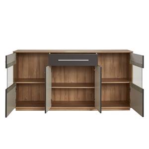 Sideboard Kuba Alteiche Dekor / Hochglanz Grau