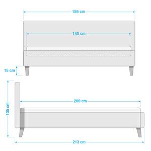 Gestoffeerd bed Paula Geweven stof - 140 x 200cm