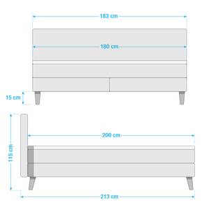 Boxspringbett Greta Webstoff - Taupe - Doppelmatratze H2/H3