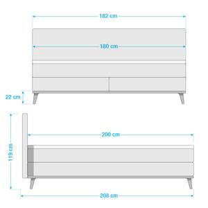 Boxspring Greta Geweven stof - Taupe - H3 medium