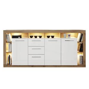 Buffet Rock II Blanc brillant / Imitation chêne de Wotan