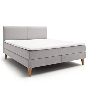 Lit boxspring Greta Tissu - Gris clair - D3 medium