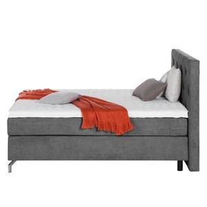 Letto boxspring Dogali Velour - Color antracite - 180 x 200cm