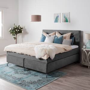 Boxspring Dogali velours - Antraciet - 180 x 200cm