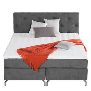 Boxspring Dogali velours - Antraciet - 160 x 200cm