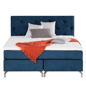 Letto boxspring Dogali Velour - Blu scuro - 160 x 200cm