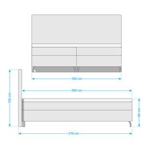 Boxspring Dogali velours - Donkerblauw - 160 x 200cm