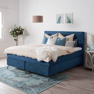 Lit boxspring Dogali Velours - Bleu foncé - 160 x 200cm