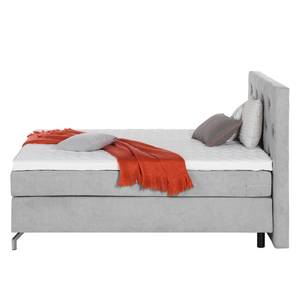 Lit boxspring Dogali Velours - Gris clair - 140 x 200cm