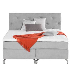 Letto boxspring Dogali velluto - Color grigio pallido - 160 x 200cm