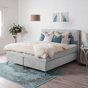 Letto boxspring Dogali velluto - Color grigio pallido - 160 x 200cm