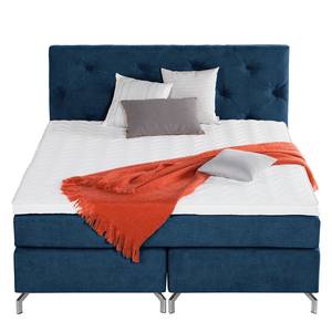 Letto boxspring Dogali Velour - Blu scuro - 140 x 200cm