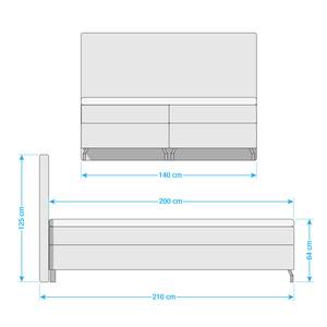 Boxspring Dogali velours - Donkerblauw - 140 x 200cm