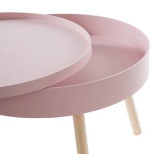 Table d'appoint Embala Partiellement en pin massif - Rose / pin