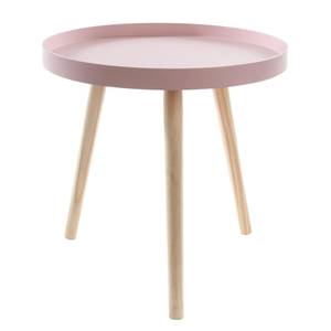 Table d’appoint Cuto Partiellement en pin massif - Rose / pin