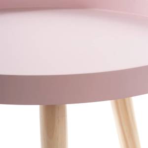 Table d’appoint Cuto Partiellement en pin massif - Rose / pin